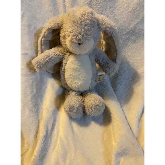 Bunnies by the Bay Plush Little Nibble Bunny Baby Lovey Stuffed Toy Gray White - Picture 1 of 6